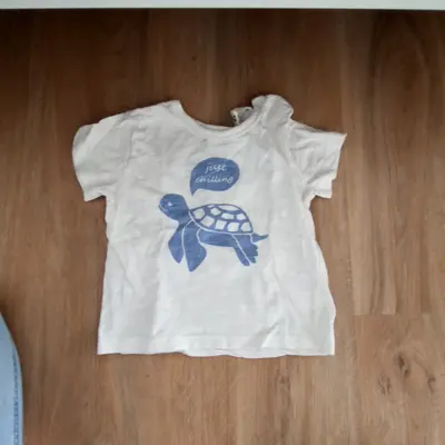 Topomini T-Shirt Gr. 74 weiß, Schildkröte 'just chilling'