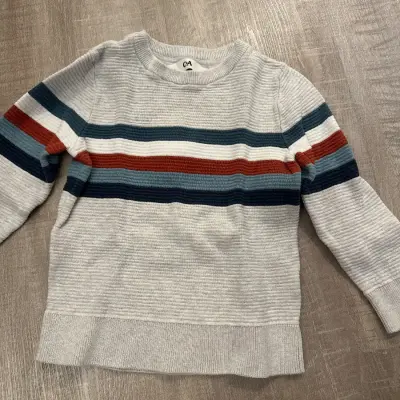 C&A Pullover Gr. 104 grau gestreift