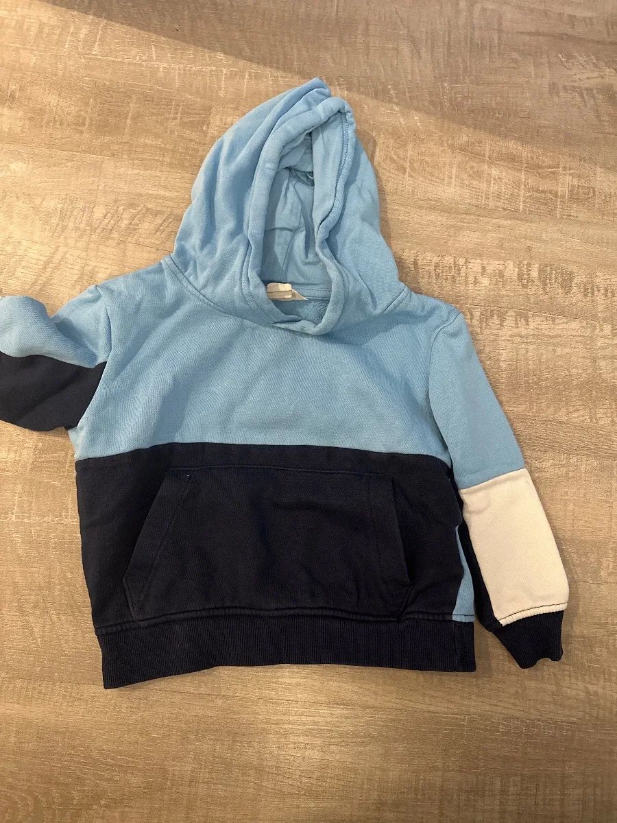 H&M Hoodie Colorblock Gr. 98 Hellblau Dunkelblau
