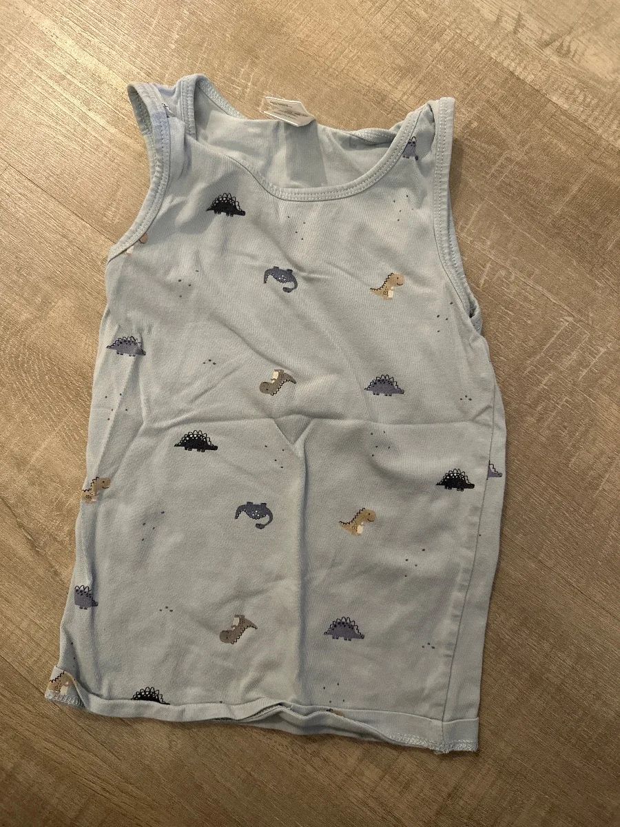 Topomini Unterhemd Gr. 98 hellblau mit Dinosauriern