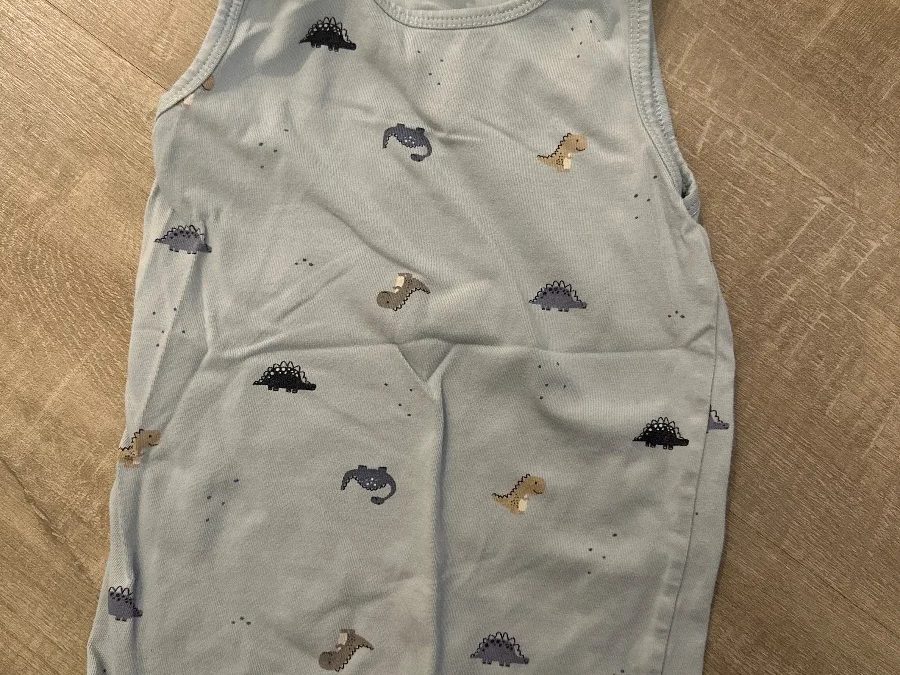 Topomini Unterhemd Gr. 98 hellblau mit Dinosauriern – Foto 1