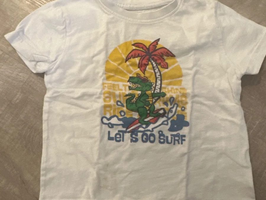 Primark T-Shirt Gr. 98 weiß mit Dino-Print – Foto 1