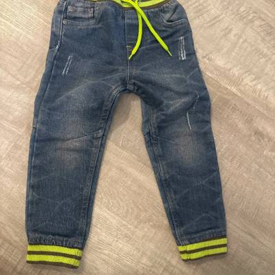 Kiki & Koko Jeans Hose Gr. 98 blau neongrün