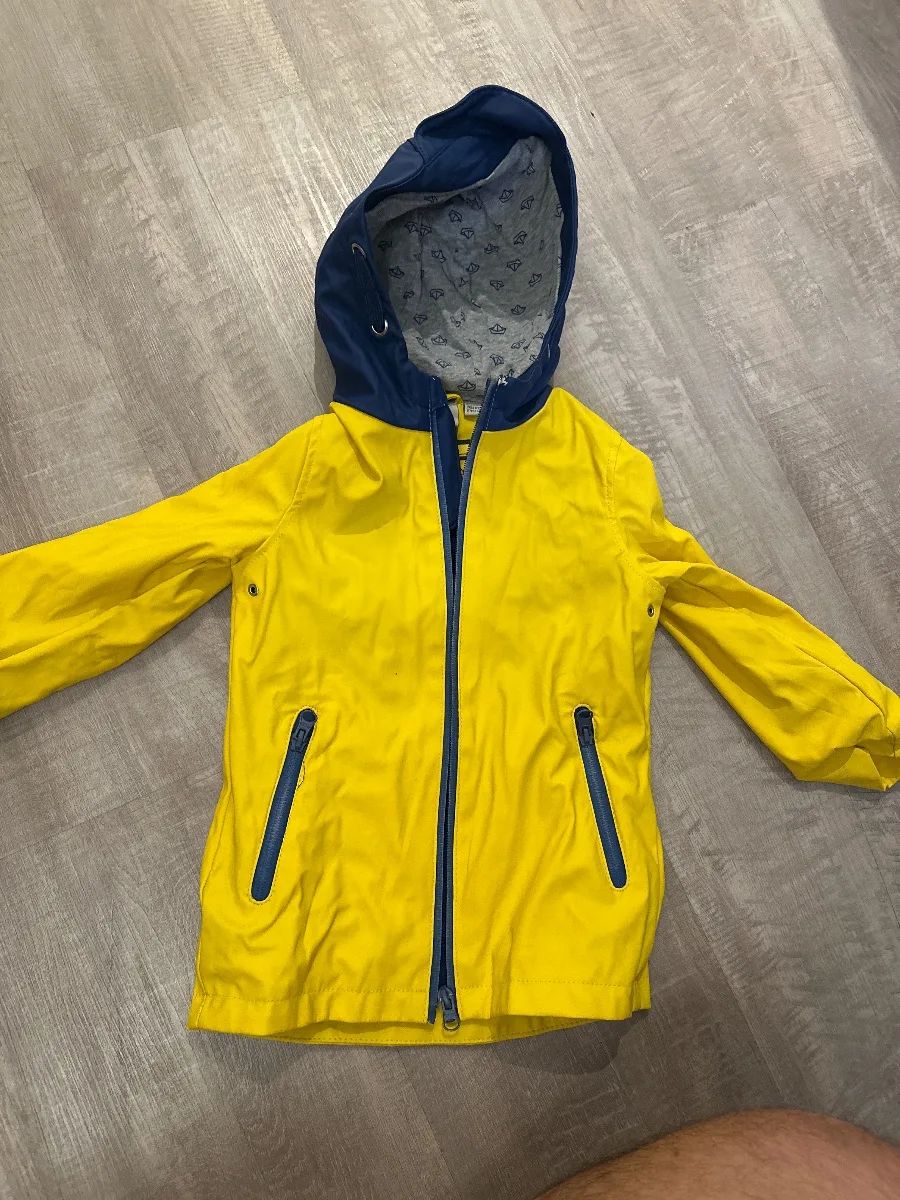 Impidimpi Regenjacke Gr. 98 gelb-marineblau mit Kapuze