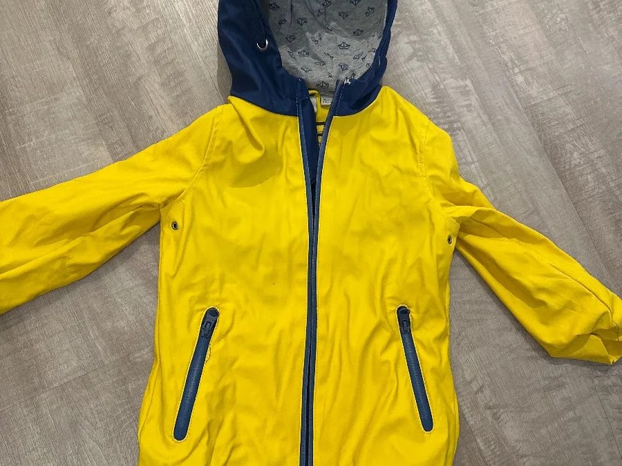 Impidimpi Regenjacke Gr. 98 gelb-marineblau mit Kapuze – Foto 1