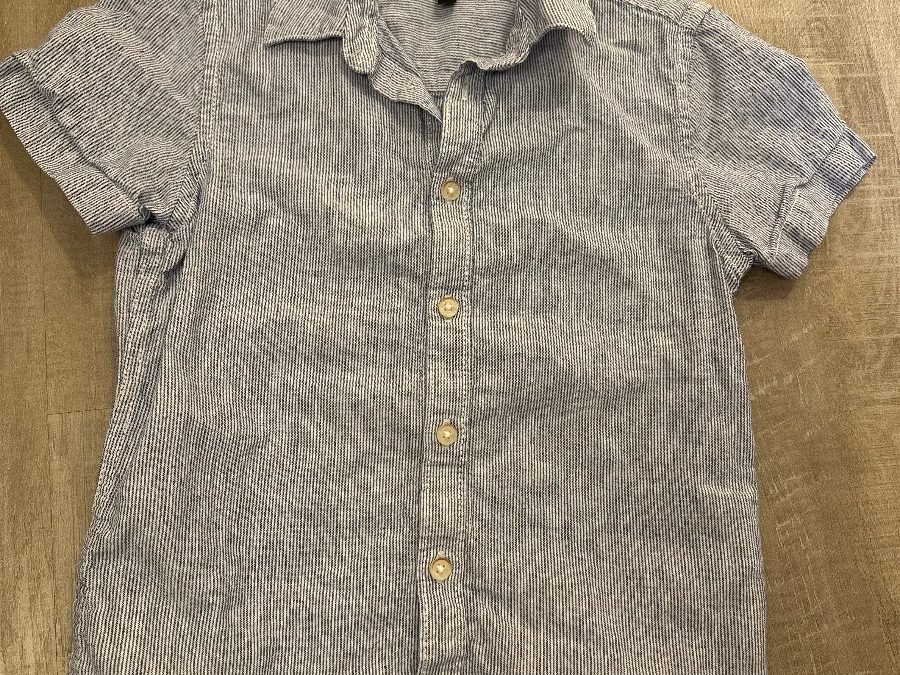 C&A Premium Hemd Gr. 110 gestreift blau-weiß – Foto 1