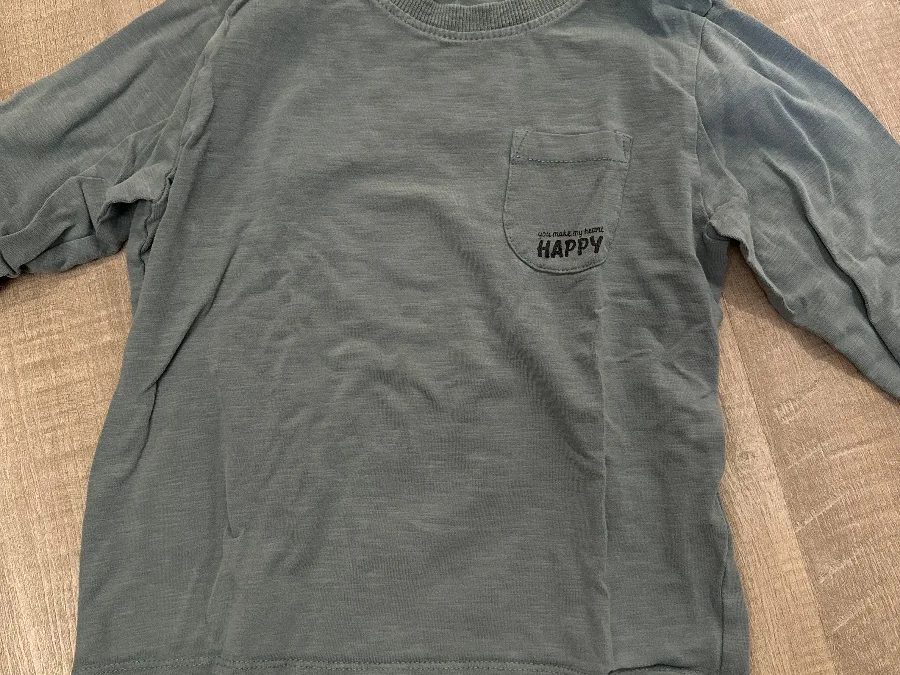 Topomini Pullover Gr. 92 petrol mit Spruch – Foto 1