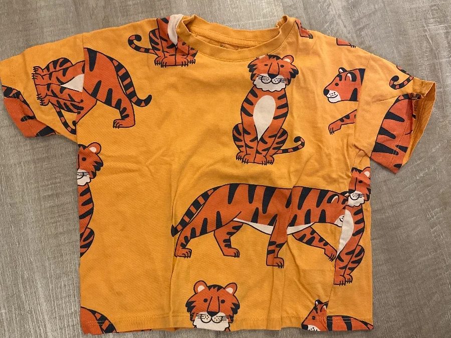C&A T-Shirt Gr. 98 orange mit Tiger-Muster – Foto 1