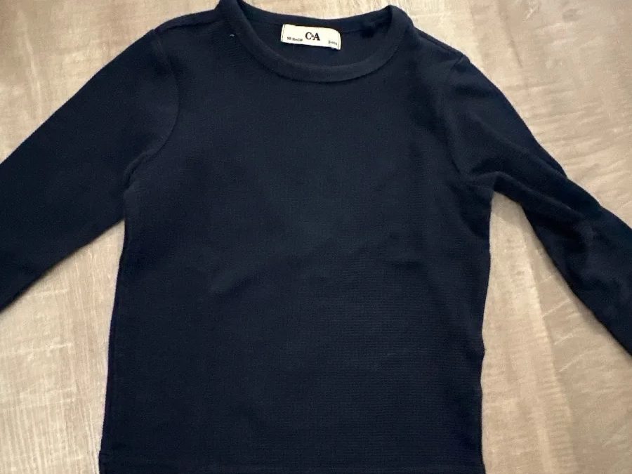 C&A Pullover Gr. 98 dunkelblau Waffelmuster – Foto 1