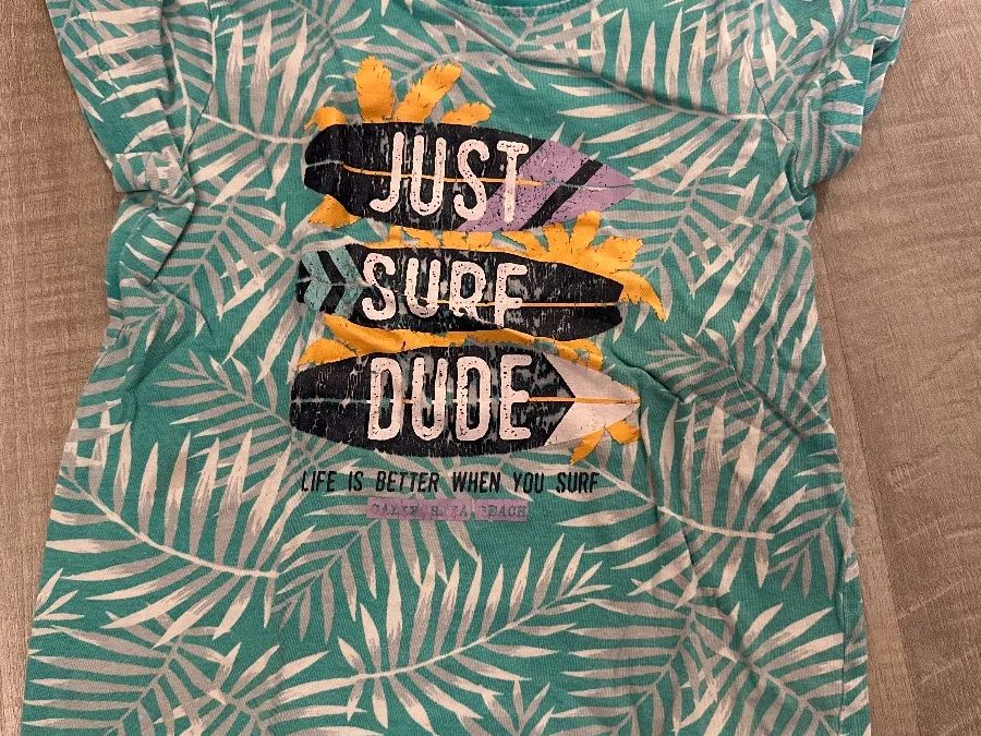 Kiki & Koko T-Shirt Gr. 98 türkis mit Surfer-Print – Foto 1